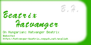 beatrix hatvanger business card